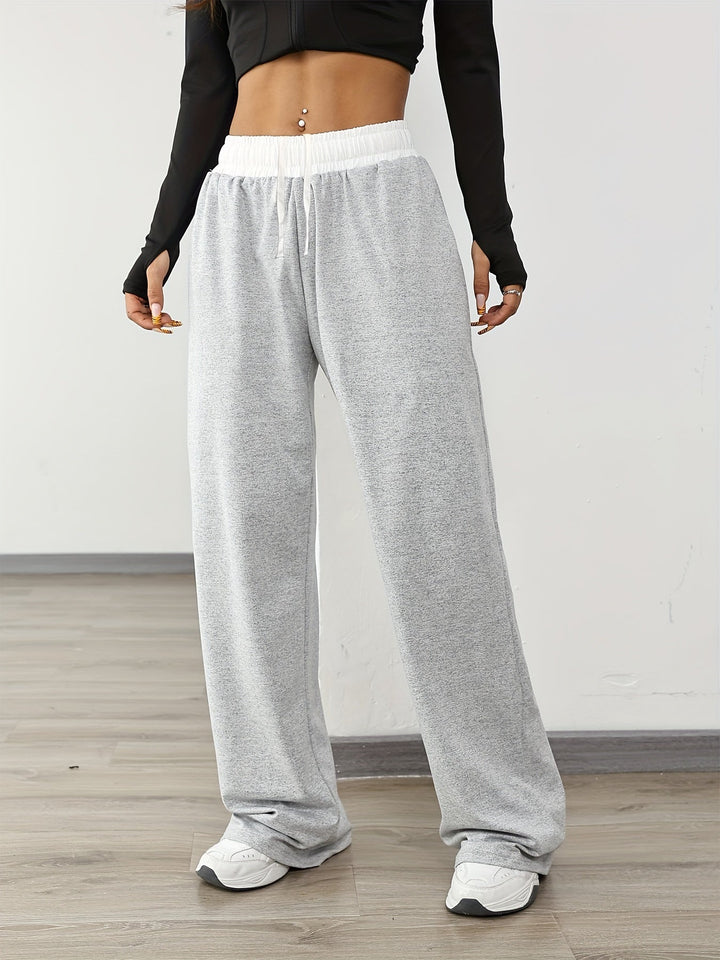 Drune | Hohe Stretch Farbkombination Trainingshose Mit Taschen