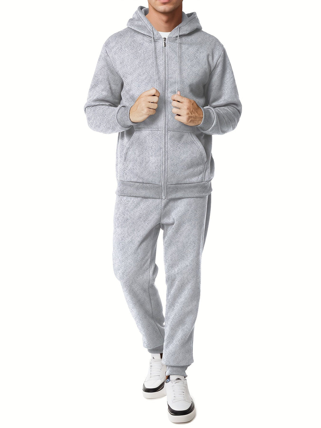 Drune | Unifarbener Kapuzenpullover-Trainingsanzug mit Hose für Herren - Perfekt für Casual Days