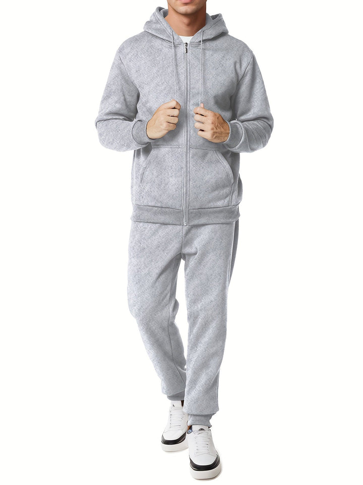 Drune | Unifarbener Kapuzenpullover-Trainingsanzug mit Hose für Herren - Perfekt für Casual Days