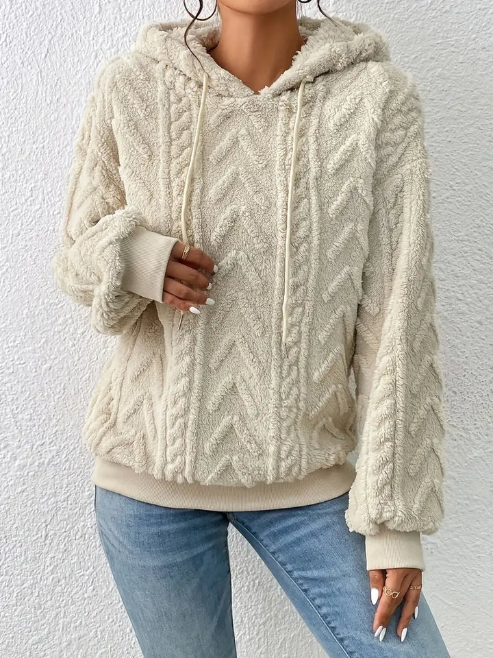 Drune Sweater | Stylischer weicher Teddy-Fleece-Kapuzenpullover für Frauen