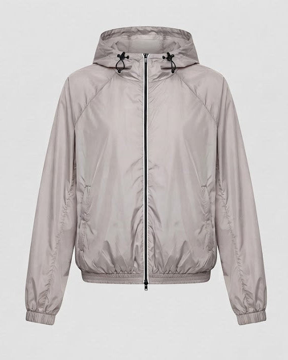 Damen Ultraleichte Kapuzen‑Regenjacke mit Kordelzug und Raglanärmeln Drune
