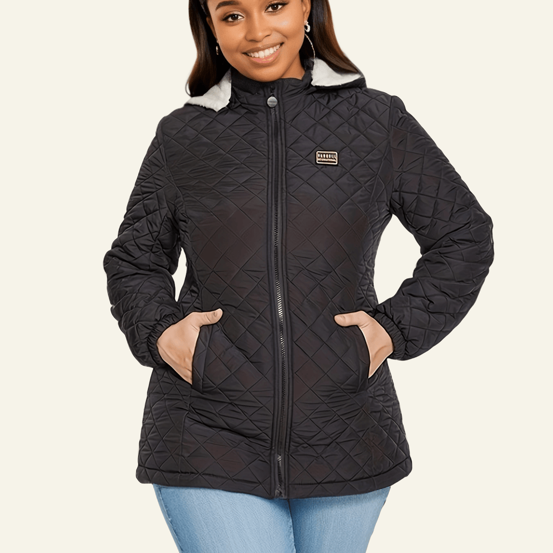Drune | Elegante Gesteppte Kapuzenjacke In Übergröße