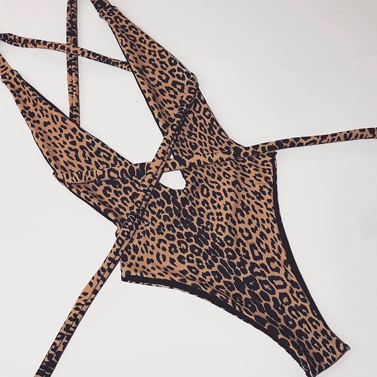 Damen Hochgeschnittener Cut-Out Badeanzug Drune