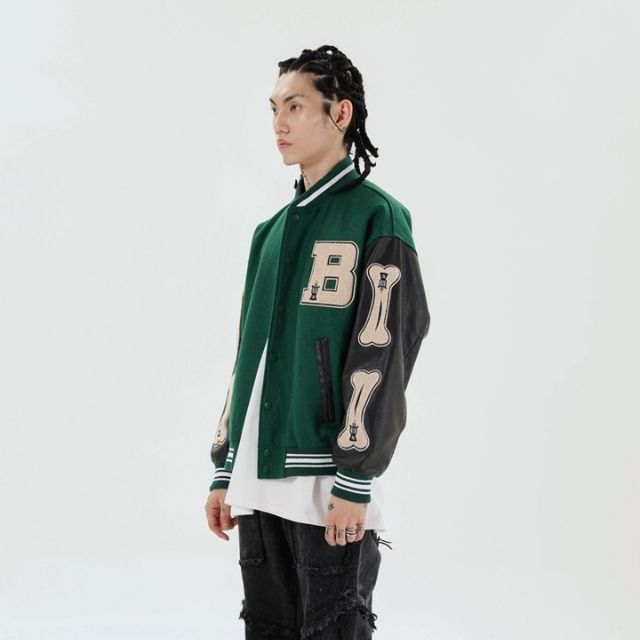 Drune | Varsity Streetwear Bomberjacke mit bestickten Patches