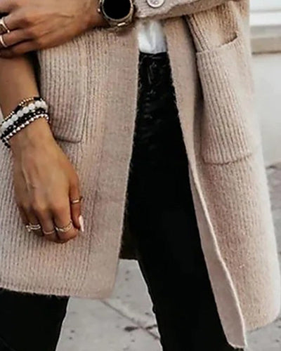 Drune | gestrickter Cardigan - stilvoller Damen Oversized offener Vorderseite Cardigan