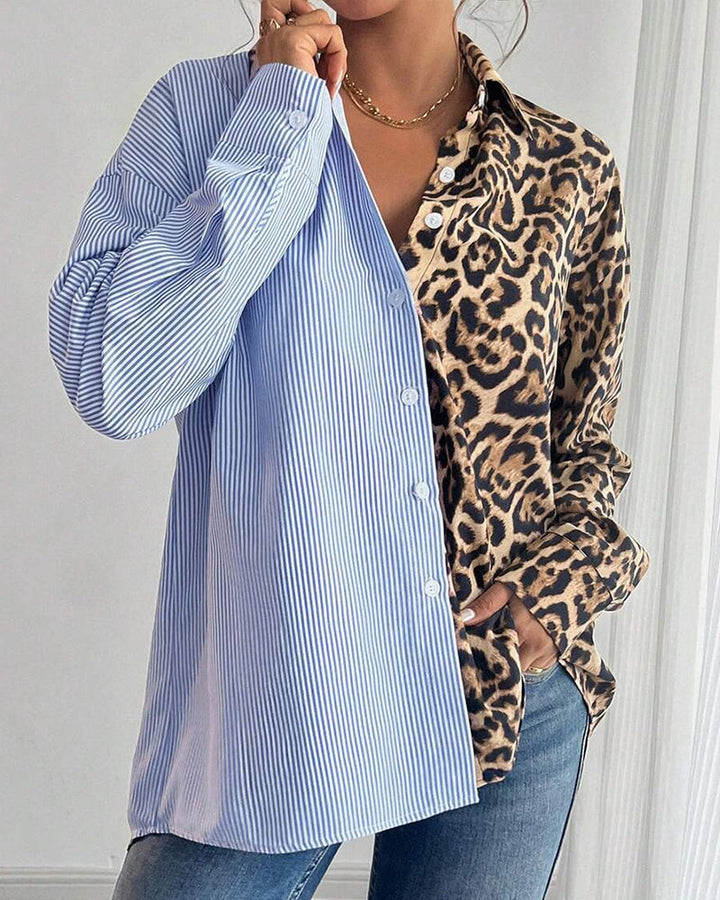 Drune | Gestreift Patchwork Leopardenprint