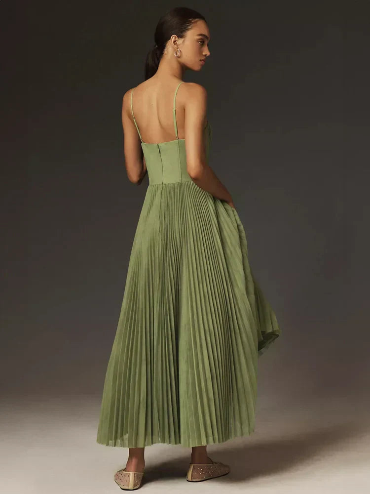 Kleid Midi Plissiert Tüll Fit & Flare
