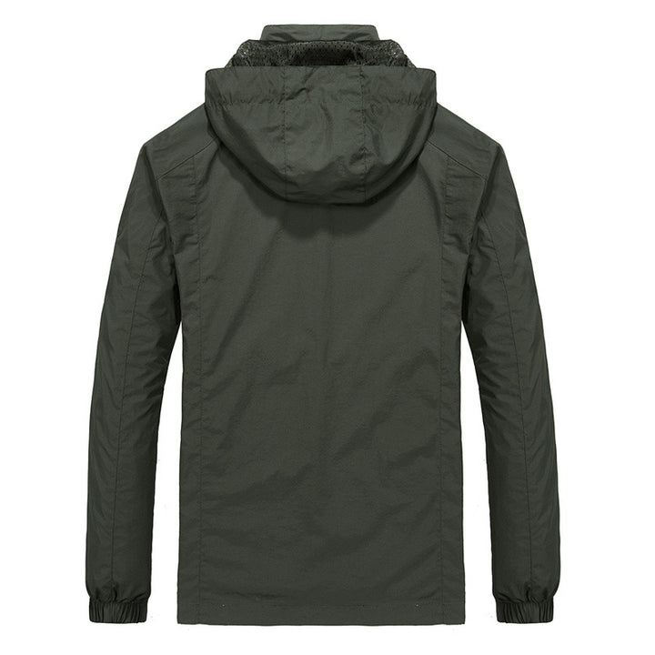 Herren Atmungsaktive Softshell-Hybridjacke mit Kapuze, Mikro-Fleecefutter und Reißverschluss-Brusttasche Drune
