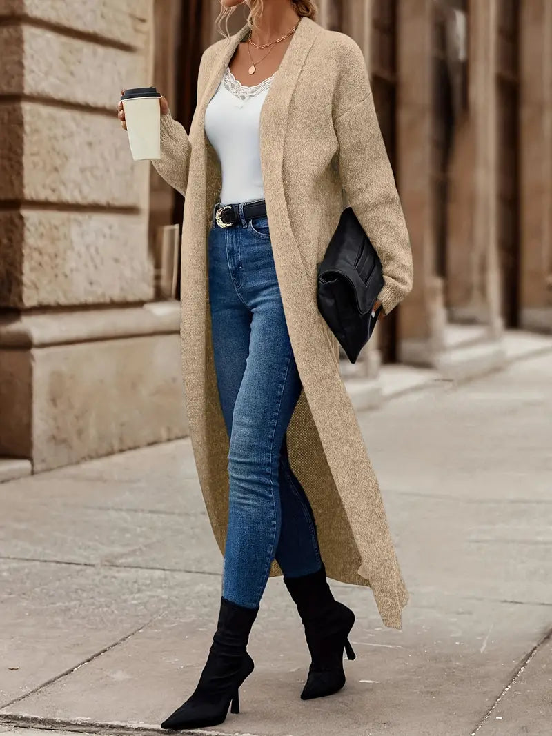 Drune | Schlichte Strickjacke mit Offenem Vorderteil