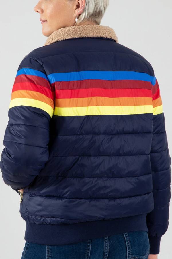 Drune | Regenbögen Retro Streifen Isolierte Jacke