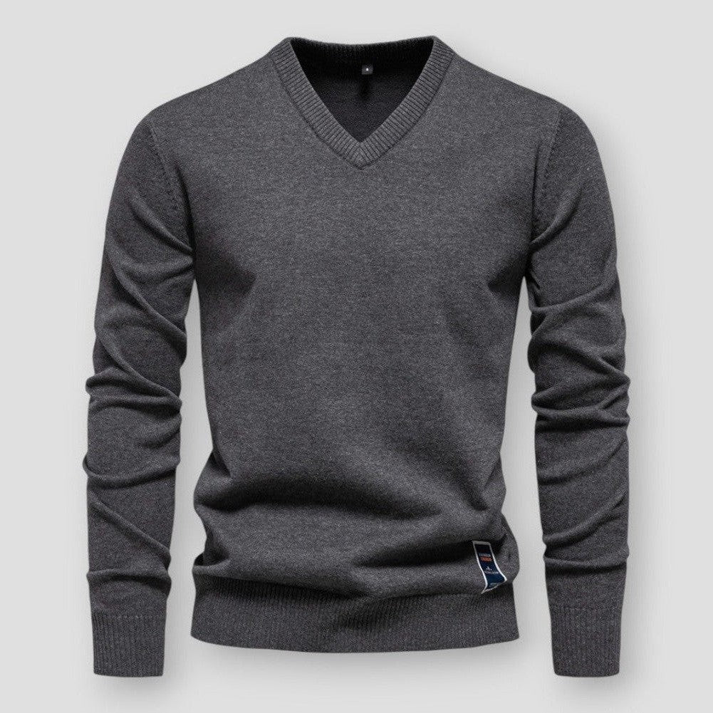 Drune | Bequemer Herbstpullover mit V-Ausschnitt für Herren