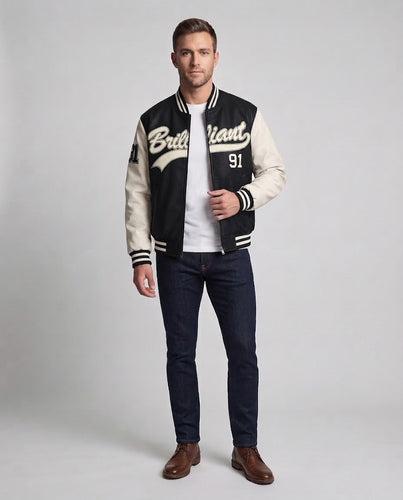 Herren Elegante Bomberjacke mit gesticktem Design Drune