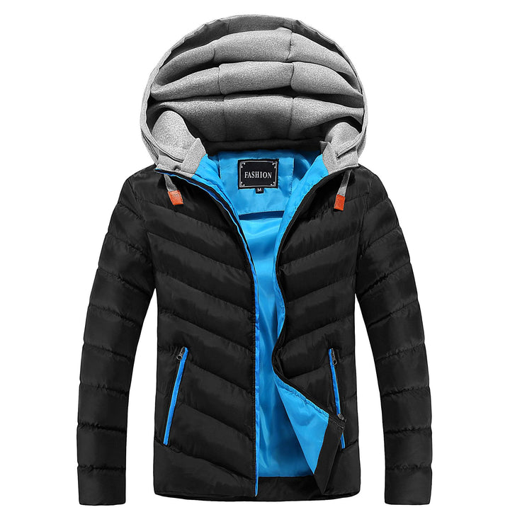 Herren Leichte gesteppte Kapuzenjacke mit Kontrast-Innenfutter und Thermoisolierung Drune