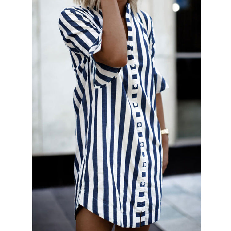Damen Kurzarm-Kleid Drune