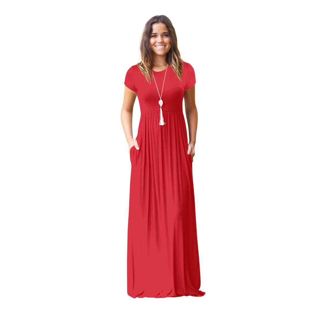 Damen Maxikleid mit praktischen Taschen und modisch fließendem Schnitt Drune