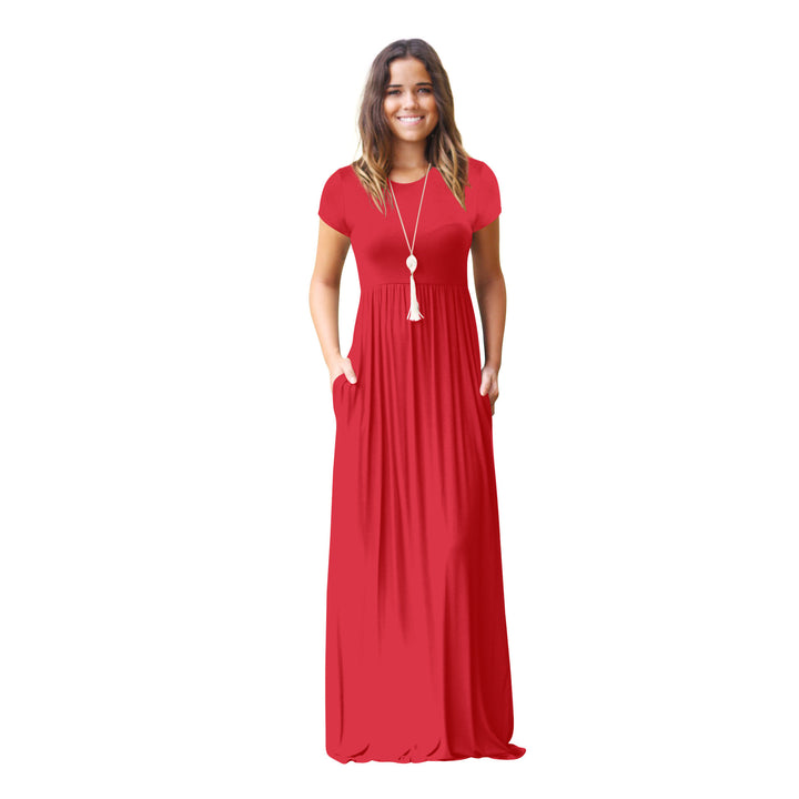 Damen Maxikleid mit praktischen Taschen und modisch fließendem Schnitt Drune