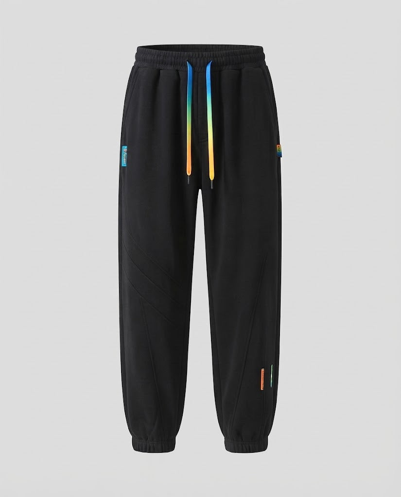 Herren locker geschnittene Sweat‑Joggerhose mit Kordelzug, elastischen Bündchen und Cargo‑Seitentaschen Drune