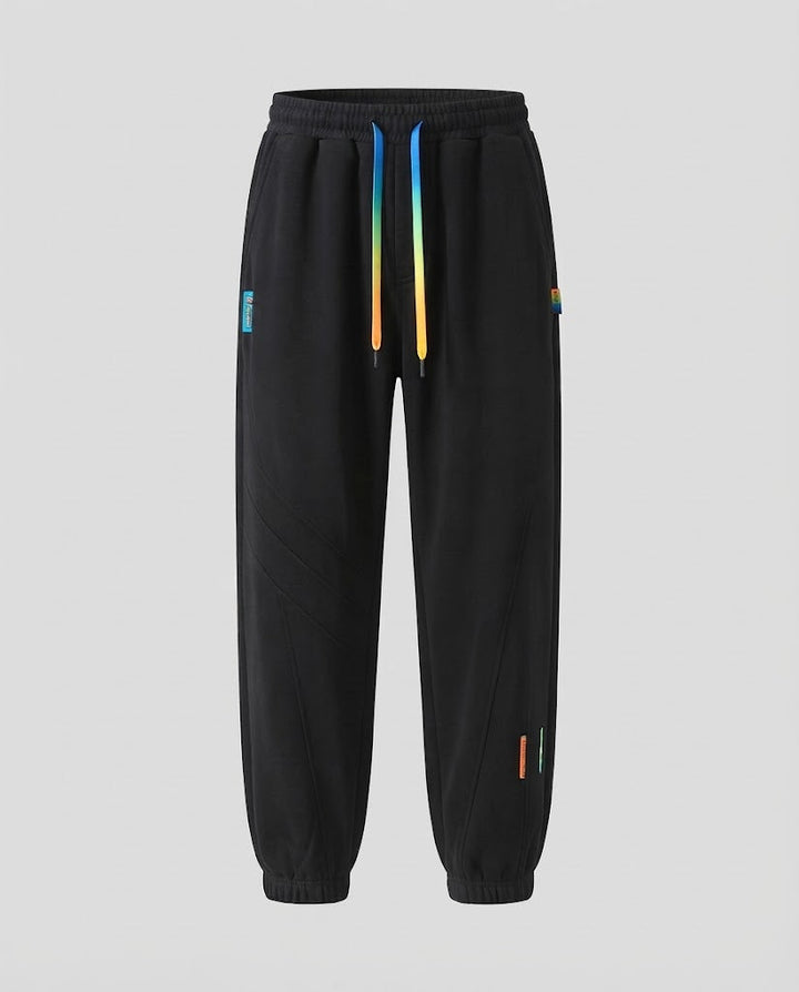Herren locker geschnittene Sweat‑Joggerhose mit Kordelzug, elastischen Bündchen und Cargo‑Seitentaschen Drune