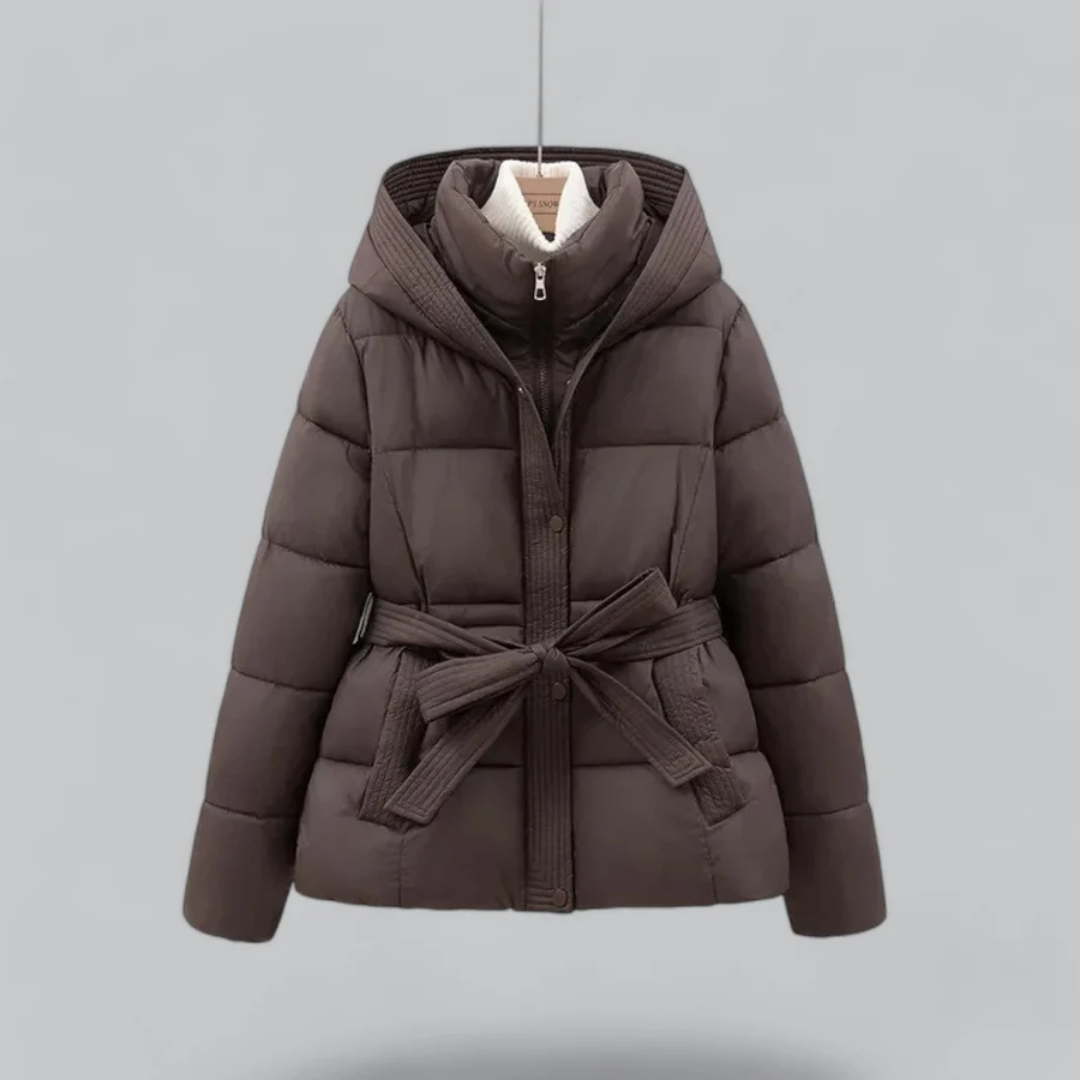 Drune | Winter Puffer Gürtel Kapuze Jacke - Kurze