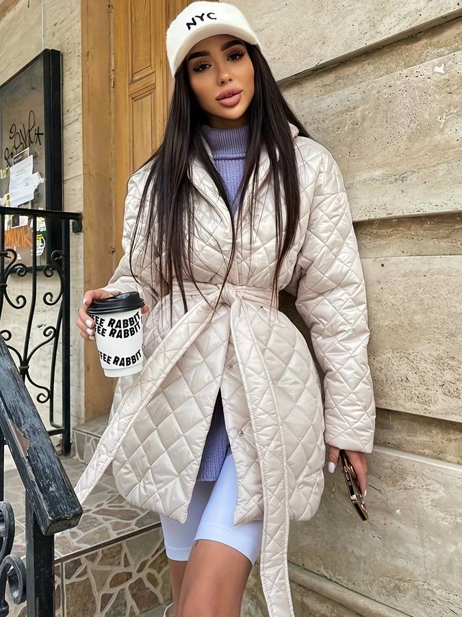 Drune | Modische Midi-Jacke mit V-Ausschnitt für Damen
