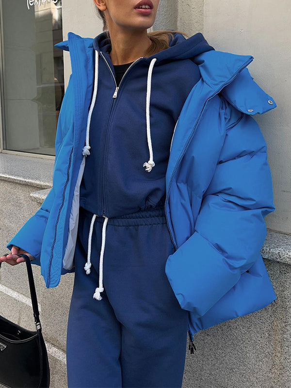 Drune | mehrfarbiges gepolstertes Jacket mit Kapuze