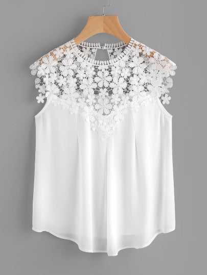 Damen Bluse mit floralen Stickereien und fließendem Schnitt Drune