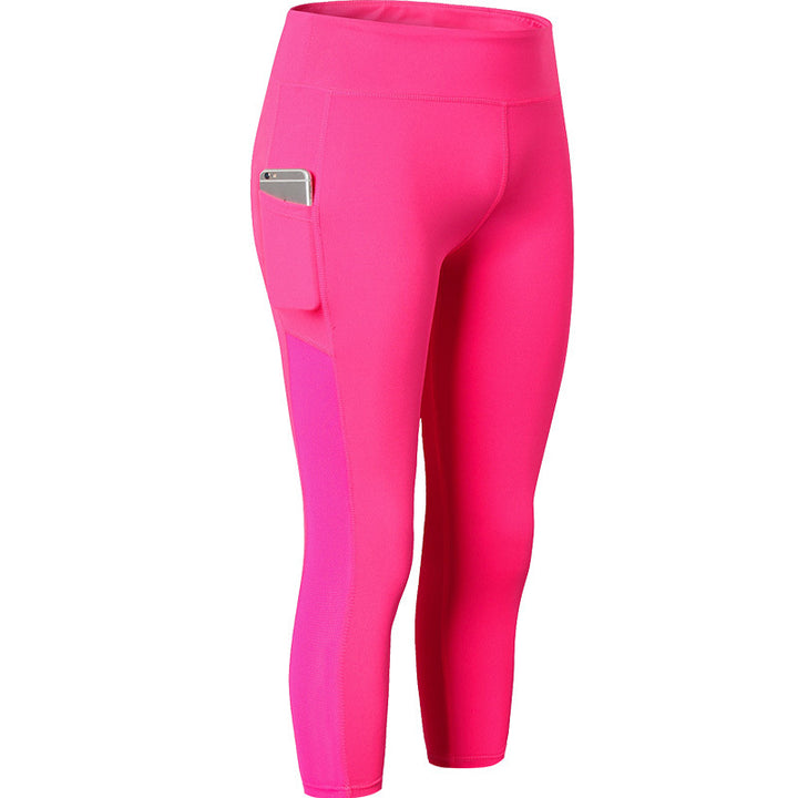 Damen Sportliche Kompressionsleggings mit funktionalen Seitentaschen und hohem Bund Drune