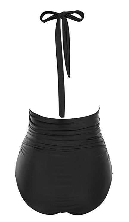 Damen Floral Badeanzug mit tiefem Ausschnitt Drune