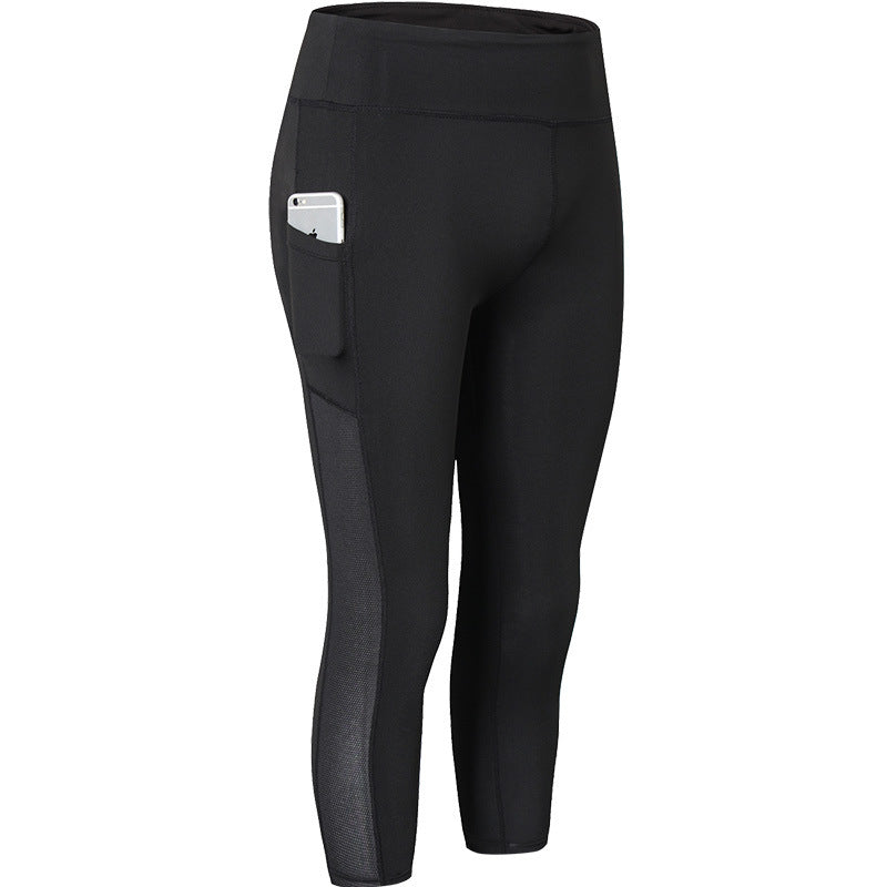 Damen Sportliche Kompressionsleggings mit funktionalen Seitentaschen und hohem Bund Drune