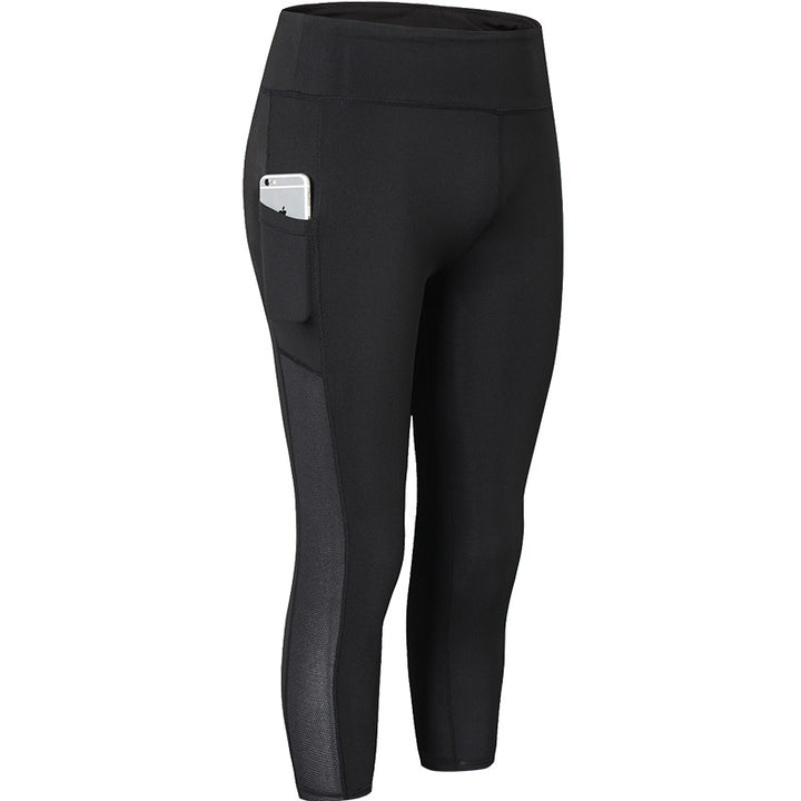 Damen Sportliche Kompressionsleggings mit funktionalen Seitentaschen und hohem Bund Drune