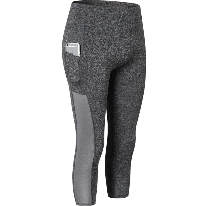 Damen Sportliche Kompressionsleggings mit funktionalen Seitentaschen und hohem Bund Drune