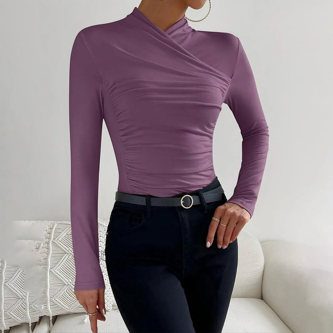 Drune | Elegante Herbst Wickelbluse mit langen Ärmeln für Frauen
