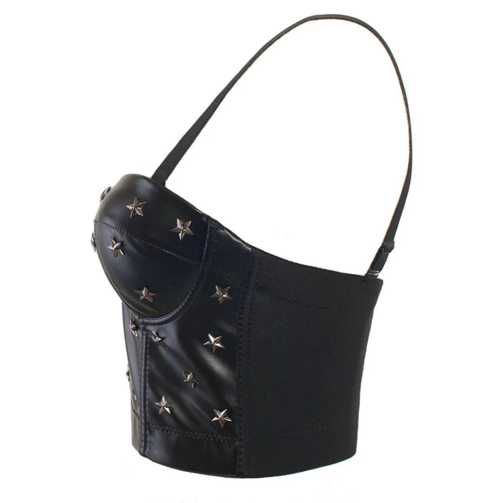 Drune | Schwarzes Sternen-Crop-Top