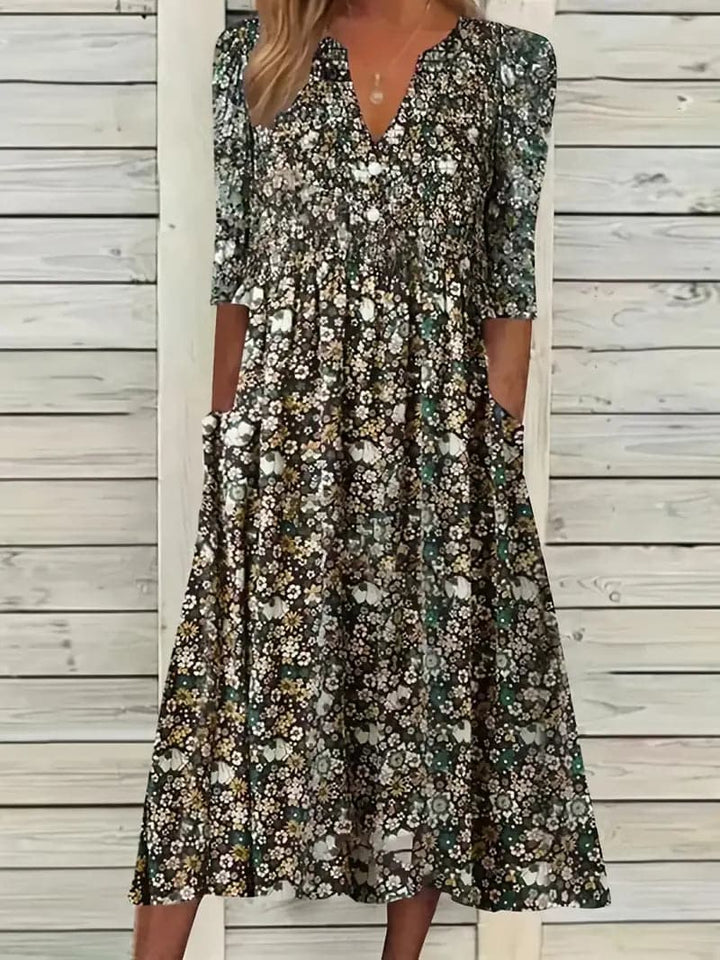 Drune | Wunderschönes Maxi-Kleid mit Falten