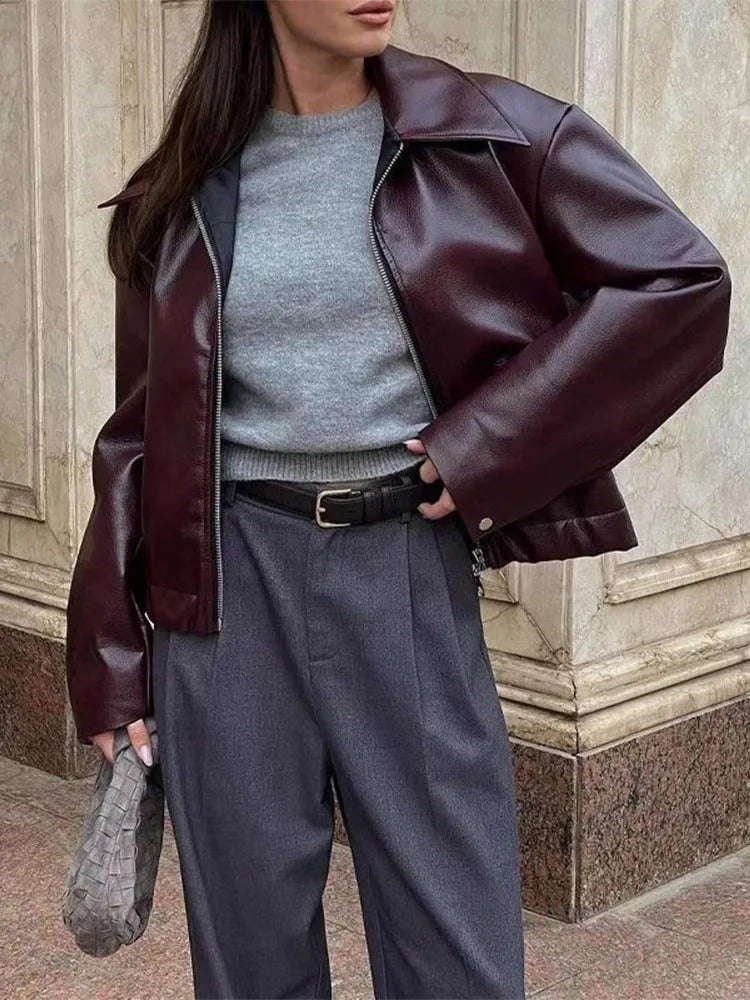 Drune | Damen vegan Lederjacke
