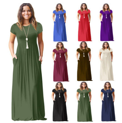 Damen Maxikleid mit praktischen Taschen und modisch fließendem Schnitt Drune