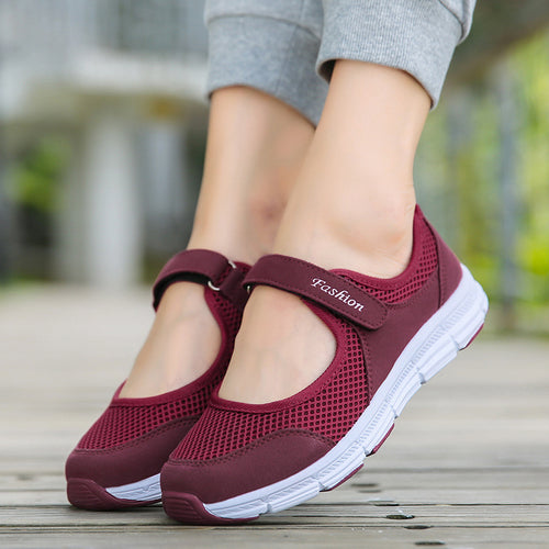 Damen Leichtgewicht Klettverschluss Slip-On Wanderschuhe Drune