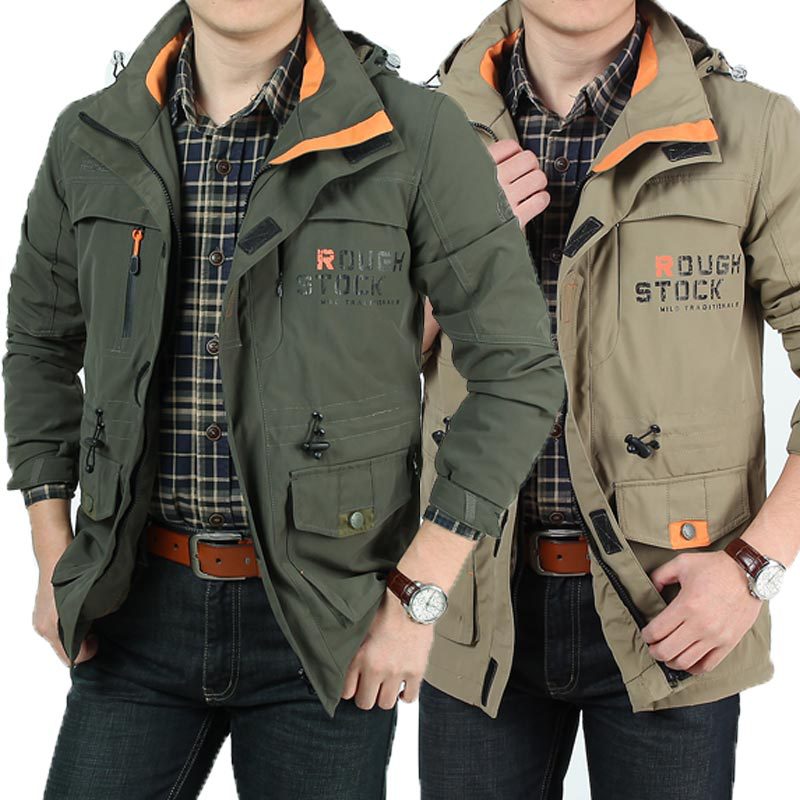 Herren Fieldjacke mit Mesh-Innenfutter, Kapuze und Multifunktions‑Taschen Drune