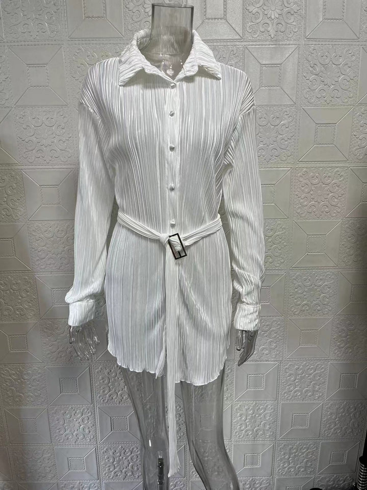 Drune | Langärmeliges Kleid mit Schnürsenkeln und elastischer Taille