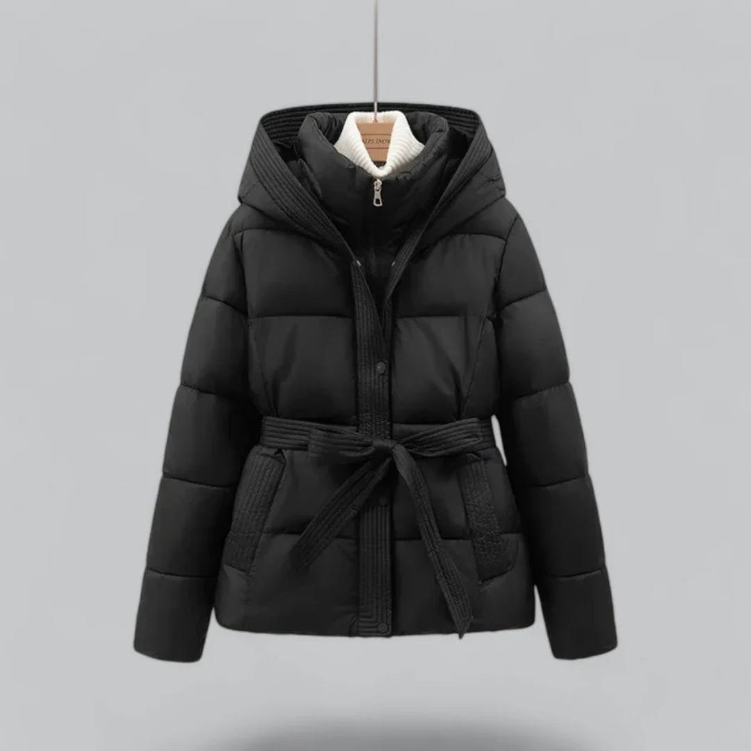 Drune | Winter Puffer Gürtel Kapuze Jacke - Kurze