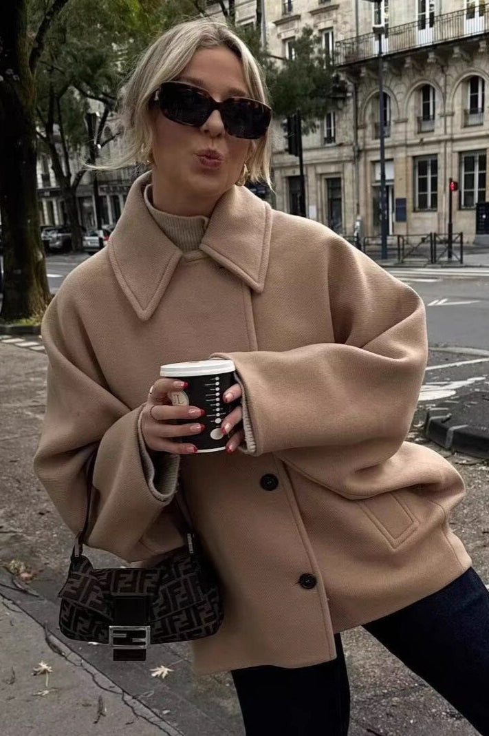 Drune | Passform Kurze Wollmischjacke