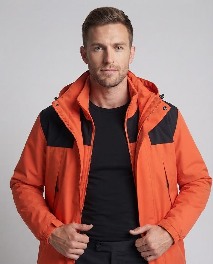 Herren leichte Urban‑Outdoor Jacke mit Zip‑in‑Fleece und Kontrastbesatz Drune