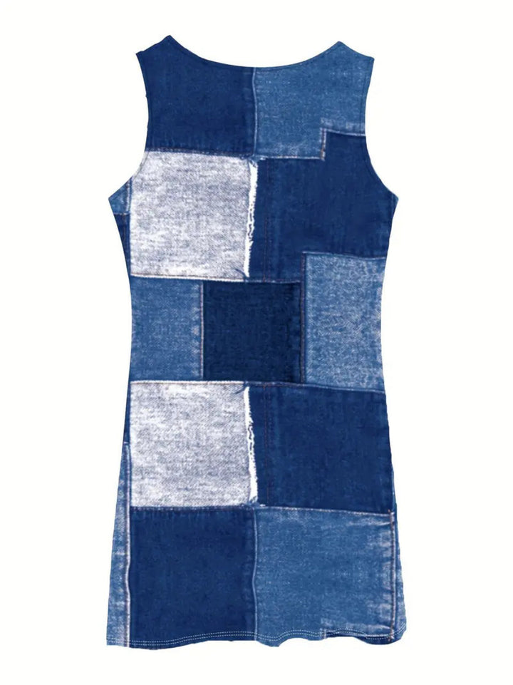 Drune | Kleid mit Denim-Print