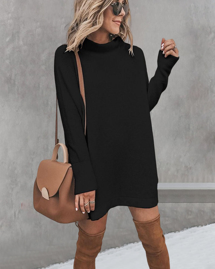 Drune | Lässiges Lockeres Kleid mit Rollkragen