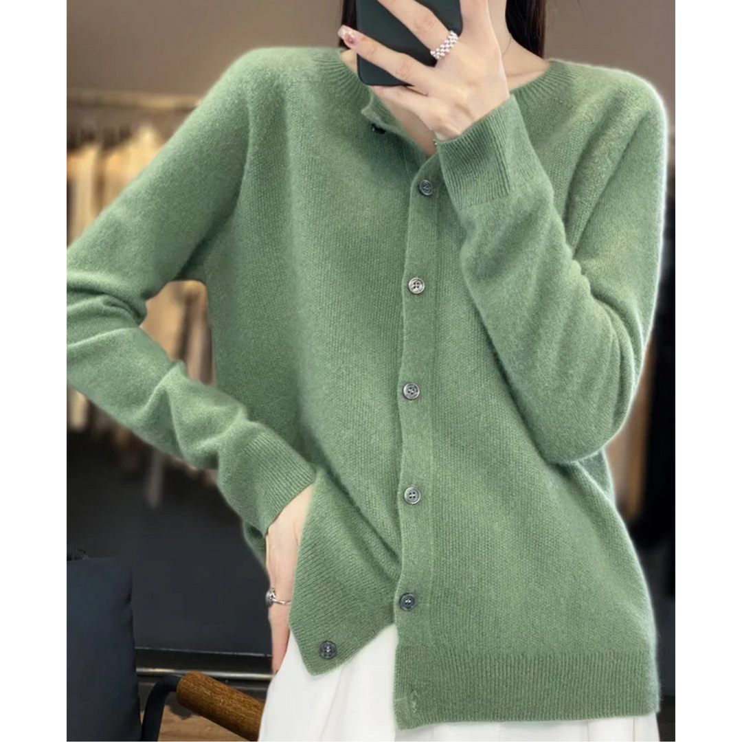 Drune | Strickjacke - Weiche Wolle - Lockere Passform - Knopfverschluss - Gerippte Kanten