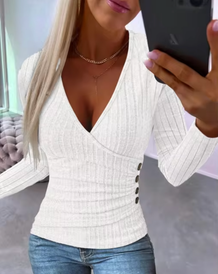 Drune | Eleganter, Figurtilpasset Strickjacke Mit V-Ausschnitt
