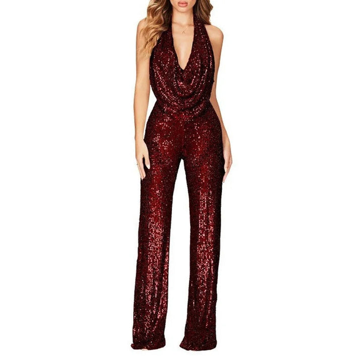 Damen eleganter Glitzer-Jumpsuit Drune