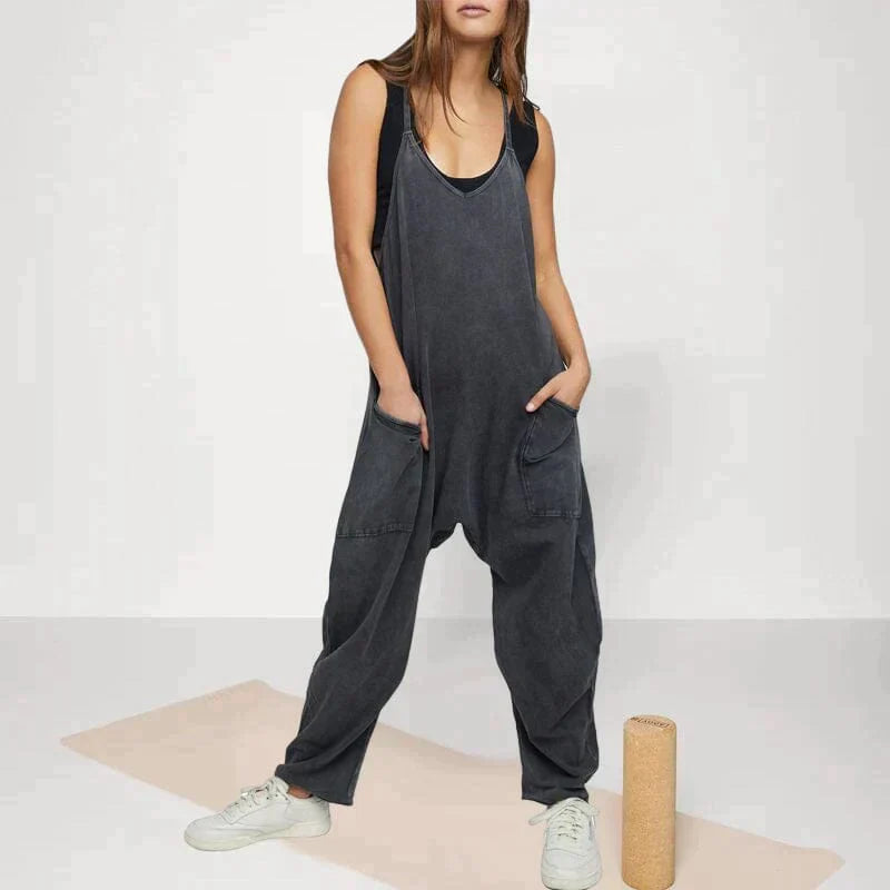 Drune | Locker Weites Bein Ärmelloser Jumpsuit Für Damen