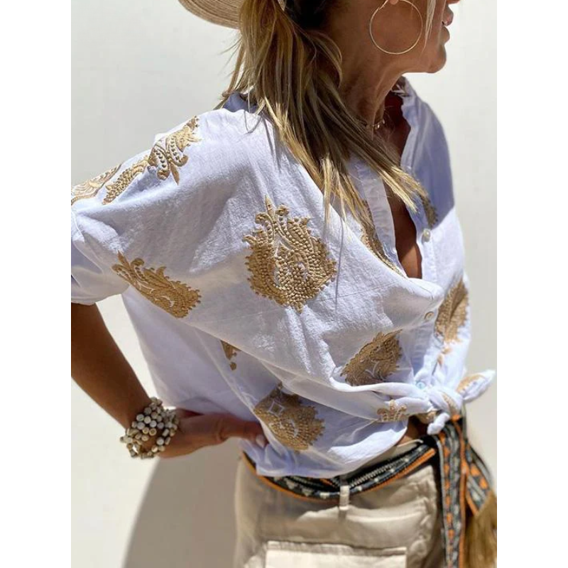Drune | Bluse mit goldenen Details - Elegant & bequem