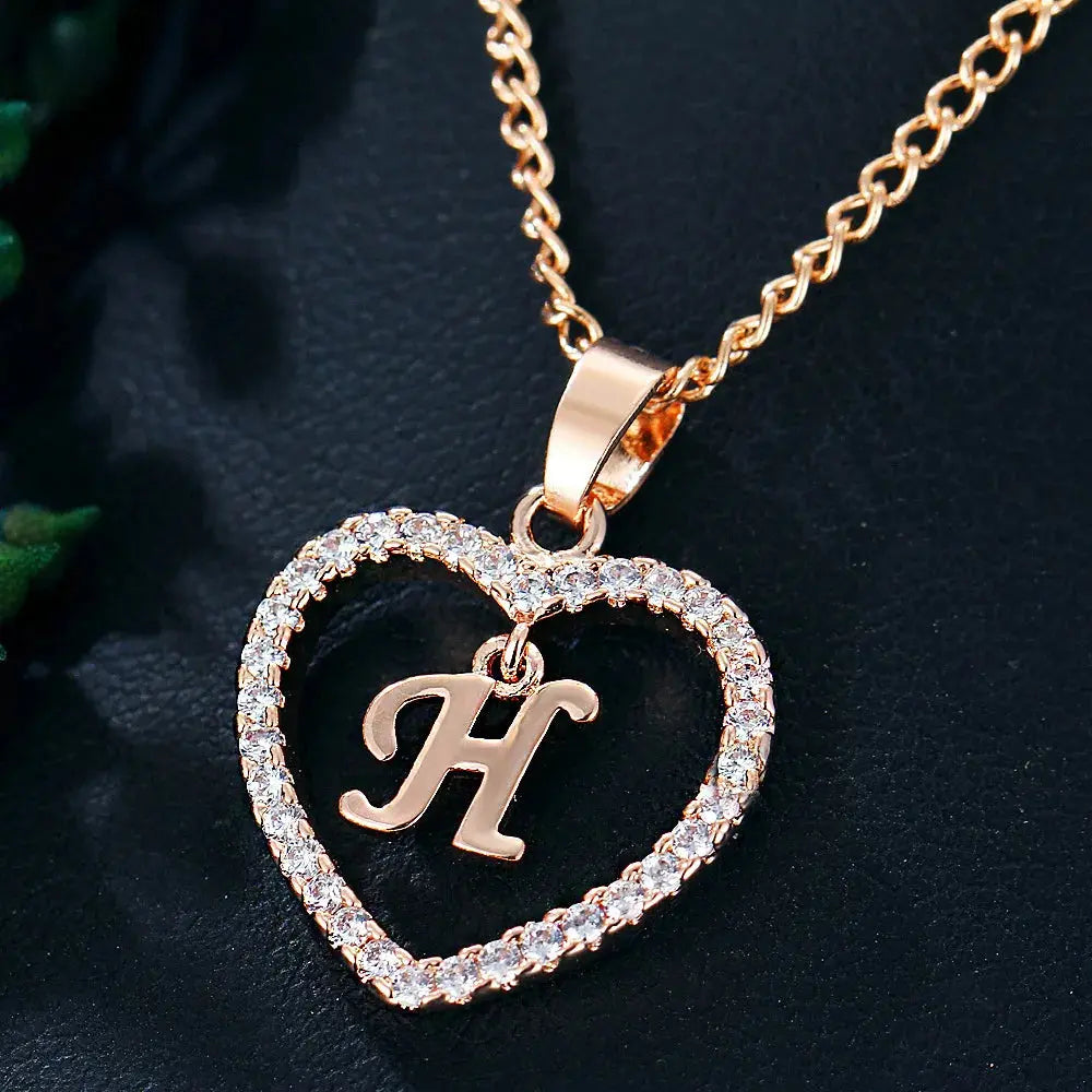 Drune | Buchstaben Zirkon Liebe Kette Schmuck Anhänger
